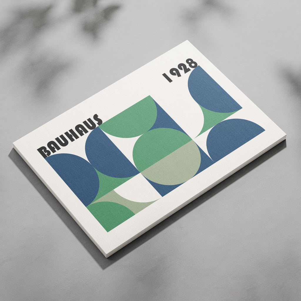 Abstract Bauhaus 1928 Geometric Shapes - Framed Canvas Wall Art Print | House Prints