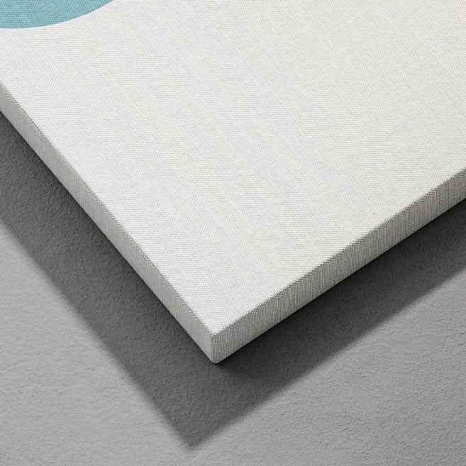 Abstract Bauhaus 1928 Teal Geometric Shapes - Framed Canvas Wall Art Print