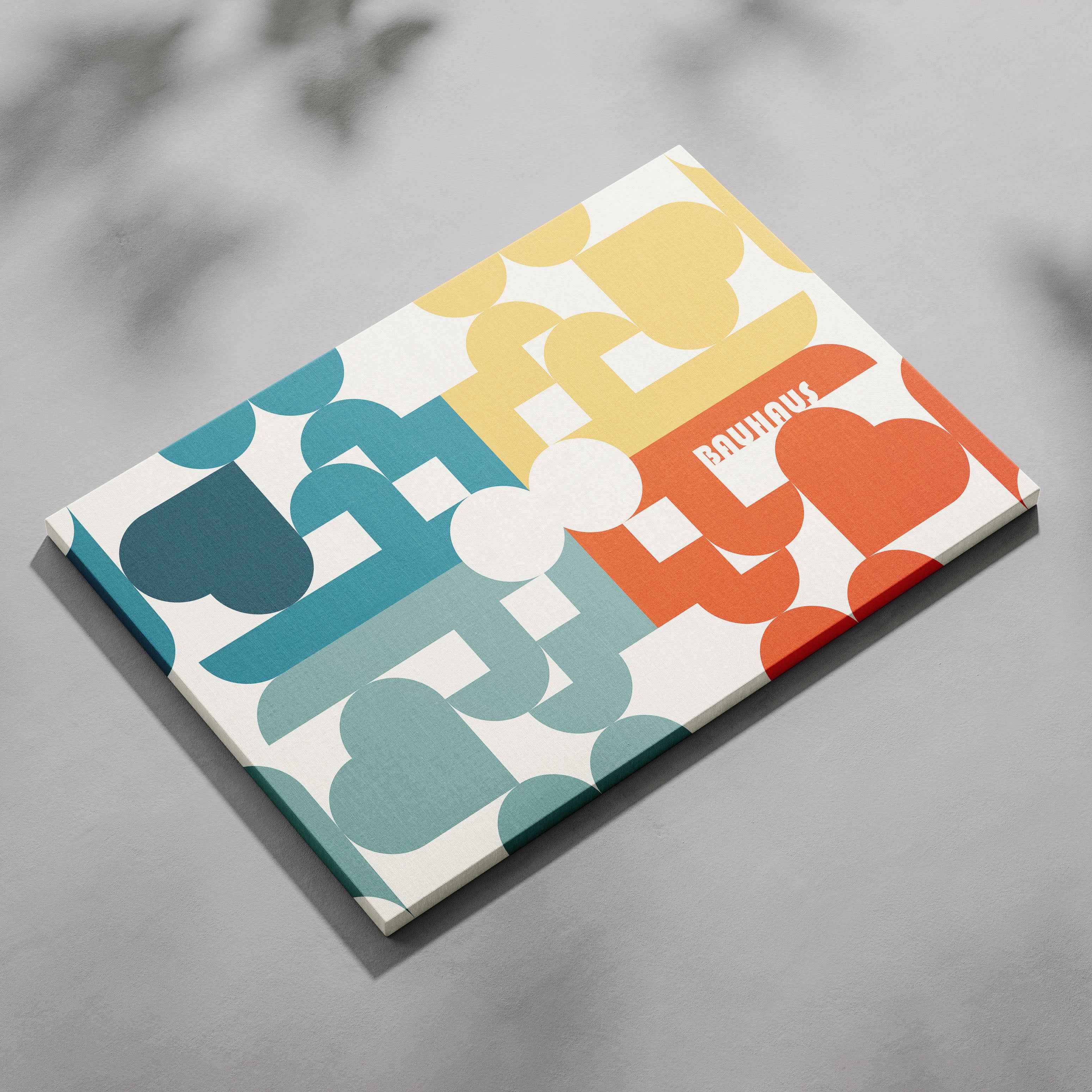 Abstract Bauhaus Bold Geometric Colours - Framed Canvas Wall Art Print | House Prints