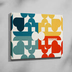 Abstract Bauhaus Bold Geometric Colours - Framed Canvas Wall Art Print | House Prints