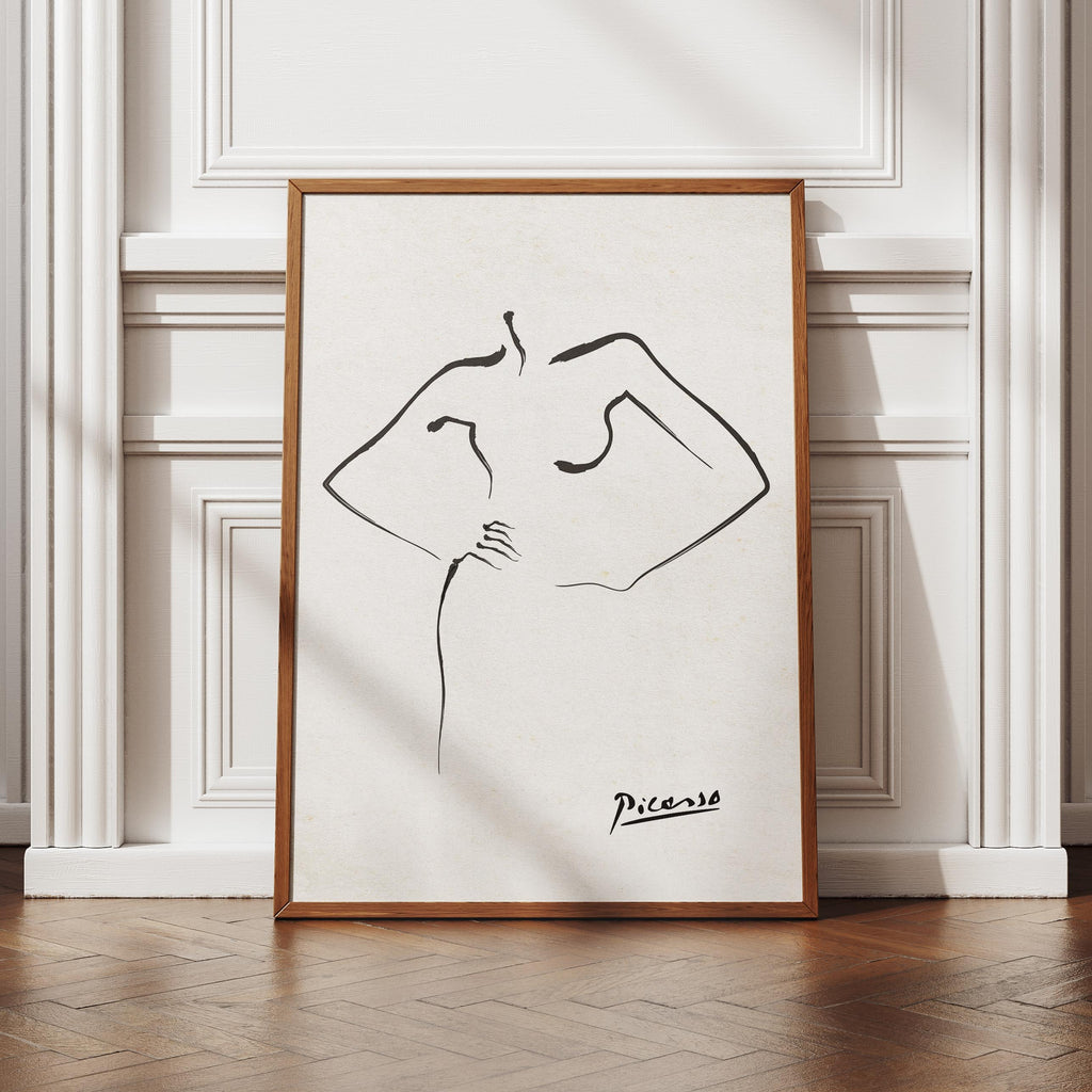 Abstract Black & White Figure Line Drawing - Pablo Picasso - Rolled Poster Wall Art Print | House Prints