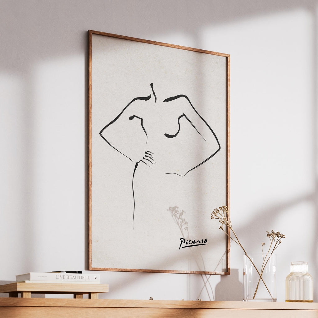 Abstract Black & White Figure Line Drawing - Pablo Picasso - Rolled Poster Wall Art Print | House Prints