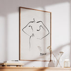 Abstract Black & White Figure Line Drawing - Pablo Picasso - Rolled Poster Wall Art Print | House Prints