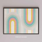 Abstract Pastel Retro Rainbow Arches - Rolled Poster Wall Art Print | House Prints