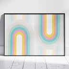 Abstract Pastel Retro Rainbow Arches - Rolled Poster Wall Art Print | House Prints