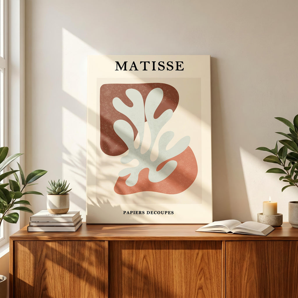Abstract Botanical Cutout Papiers Découpés - Henri Matisse - Framed Canvas Wall Art Print