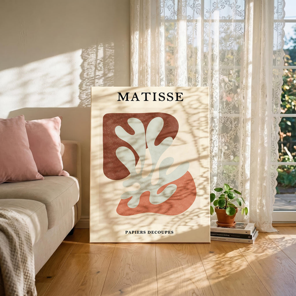 Abstract Botanical Cutout Papiers Découpés - Henri Matisse - Framed Canvas Wall Art Print