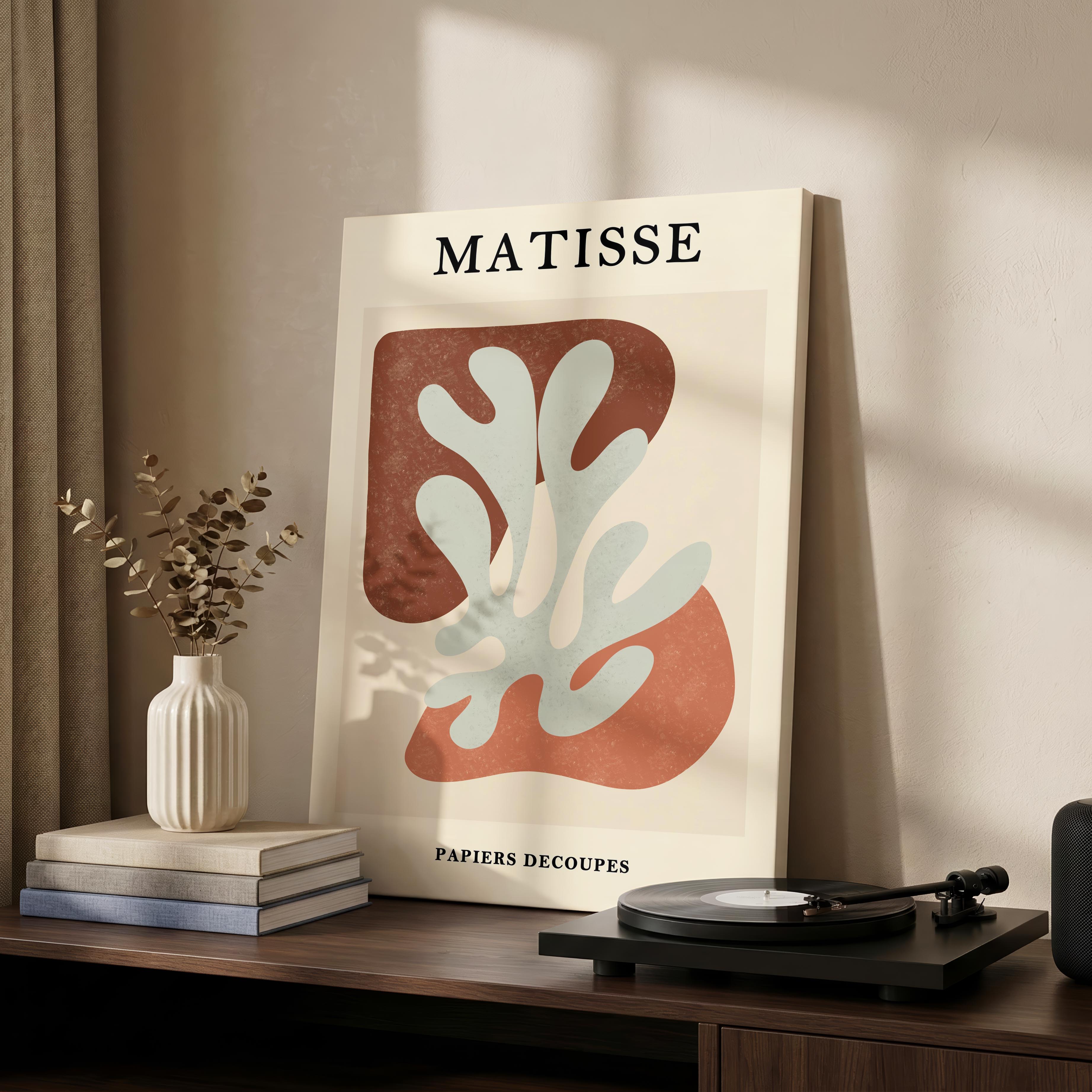Abstract Botanical Cutout Papiers Découpés - Henri Matisse - Framed Canvas Wall Art Print