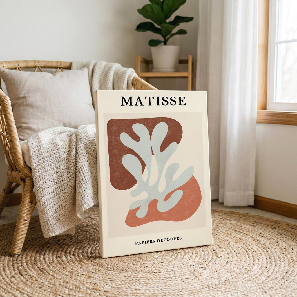 Abstract Botanical Cutout Papiers Découpés - Henri Matisse - Framed Canvas Wall Art Print