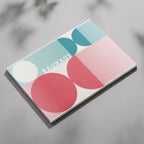 Abstract Colourful Bauhaus 1928 Geometric Circles - Framed Canvas Wall Art Print | House Prints