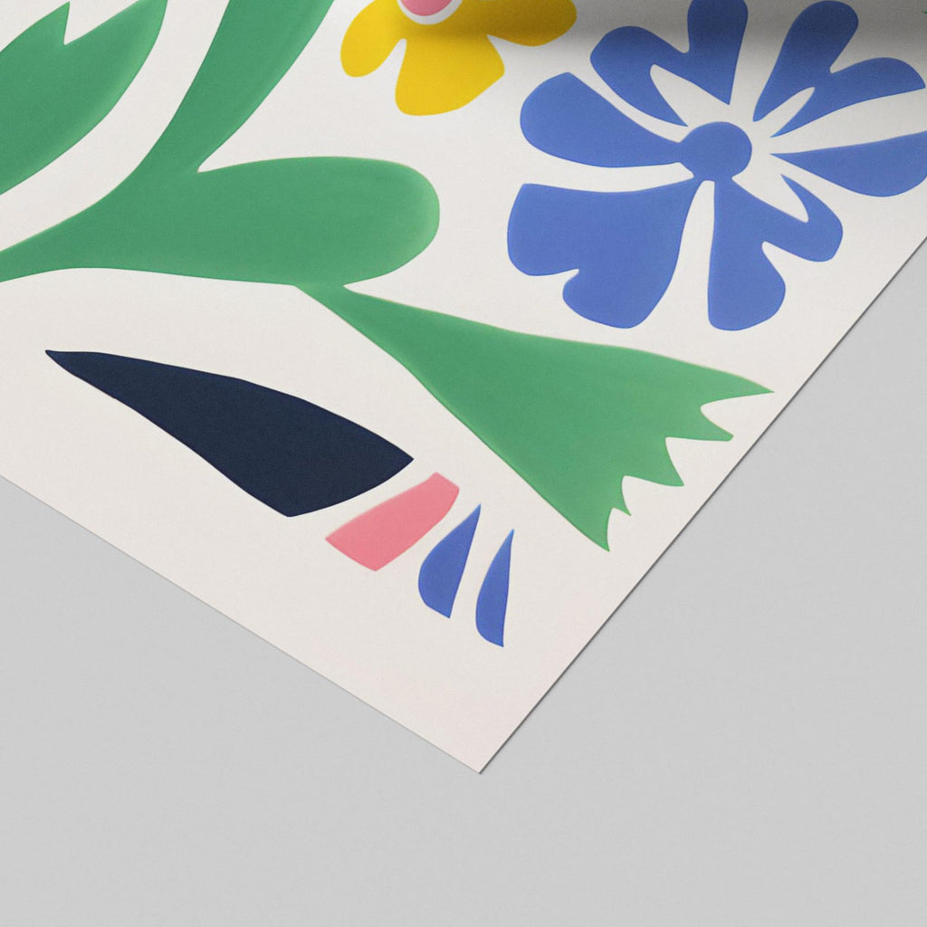 Abstract Colourful Birds in the Flowers - Rolled Poster Wall Art Print | House Prints