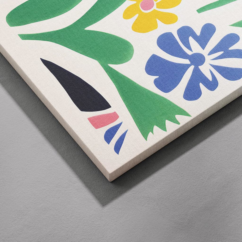 Abstract Colourful Birds in the Flowers - Framed Canvas Wall Art Print | House Prints