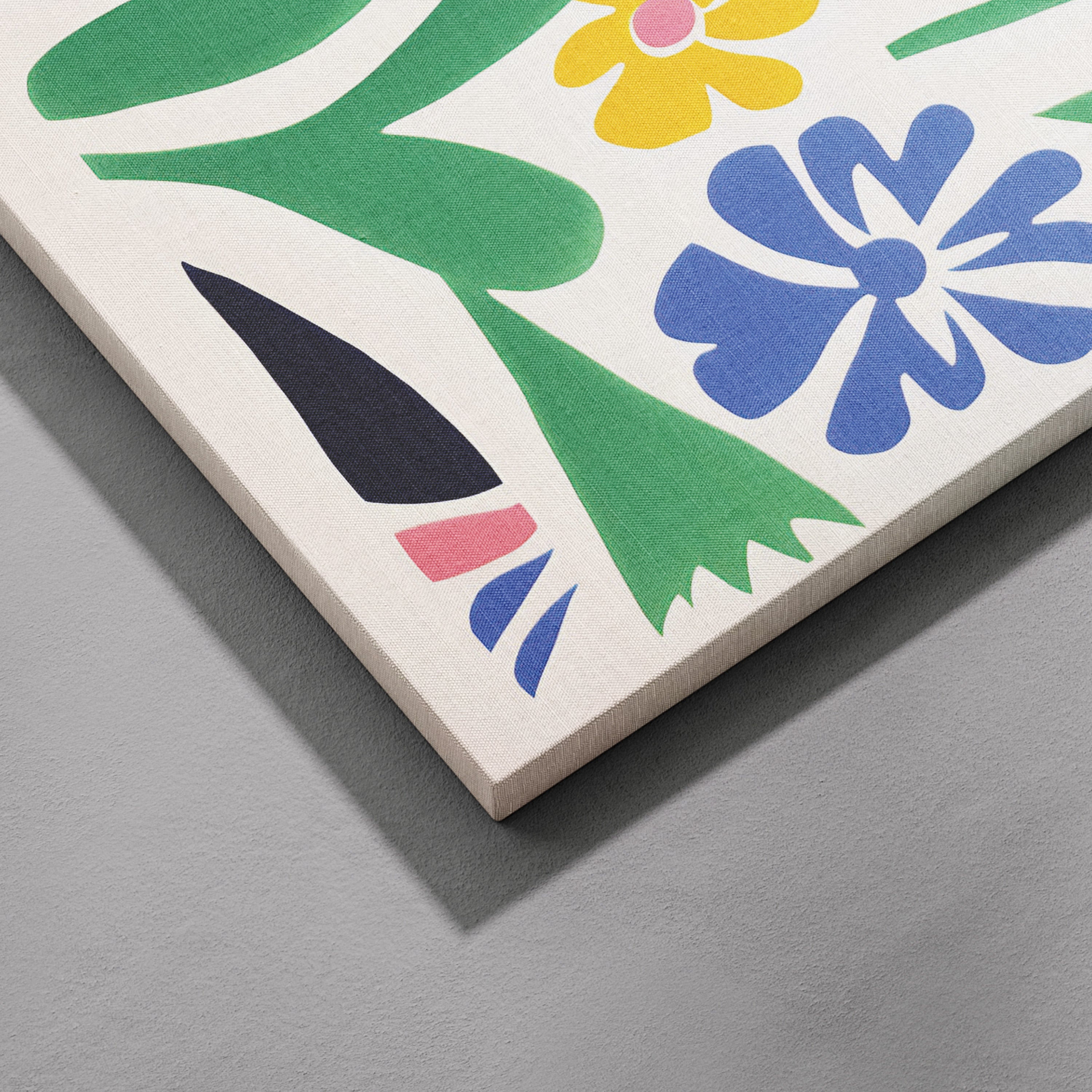 Abstract Colourful Birds in the Flowers - Framed Canvas Wall Art Print | House Prints
