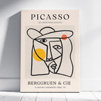 Abstract Colourful Line Face Les Dejeuners Dessins - Pablo Picasso - Framed Canvas Wall Art Print | House Prints
