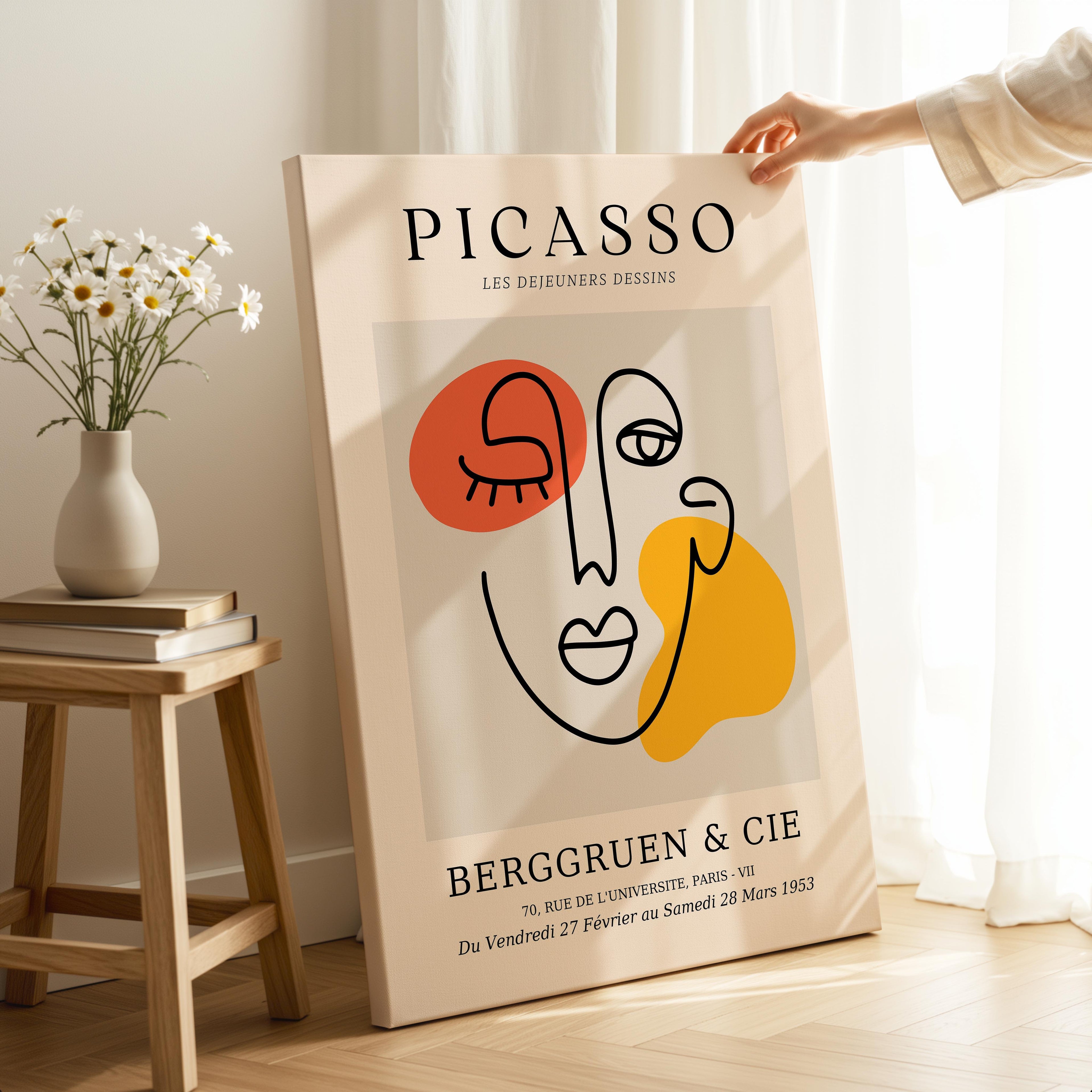 Abstract Colourful Face Les Dejeuners Dessins - Pablo Picasso - Framed Canvas Wall Art Print | House Prints