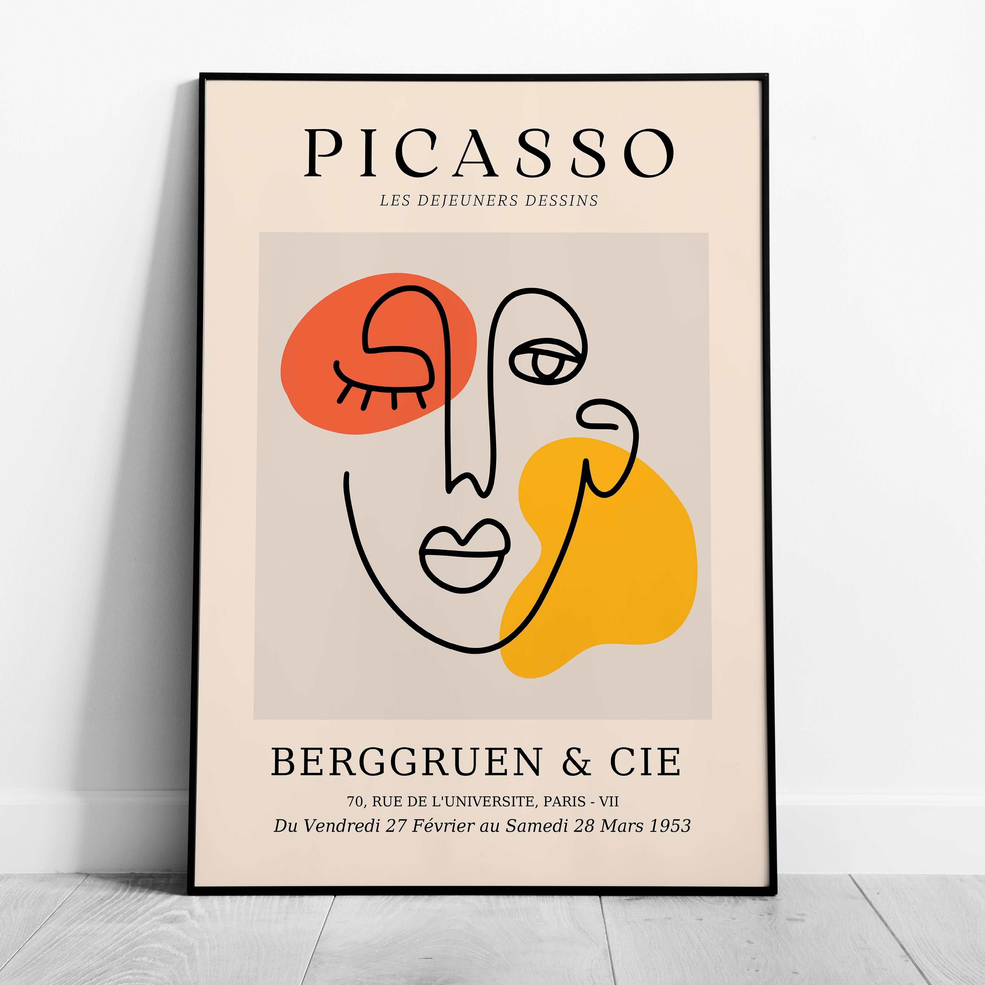 Abstract Colourful Face Les Dejeuners Dessins - Pablo Picasso - Rolled Poster Wall Art Print