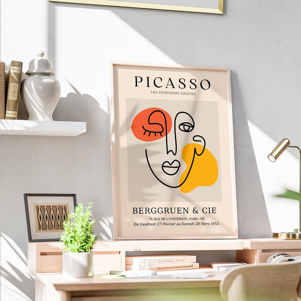 Abstract Colourful Face Les Dejeuners Dessins - Pablo Picasso - Rolled Poster Wall Art Print | House Prints
