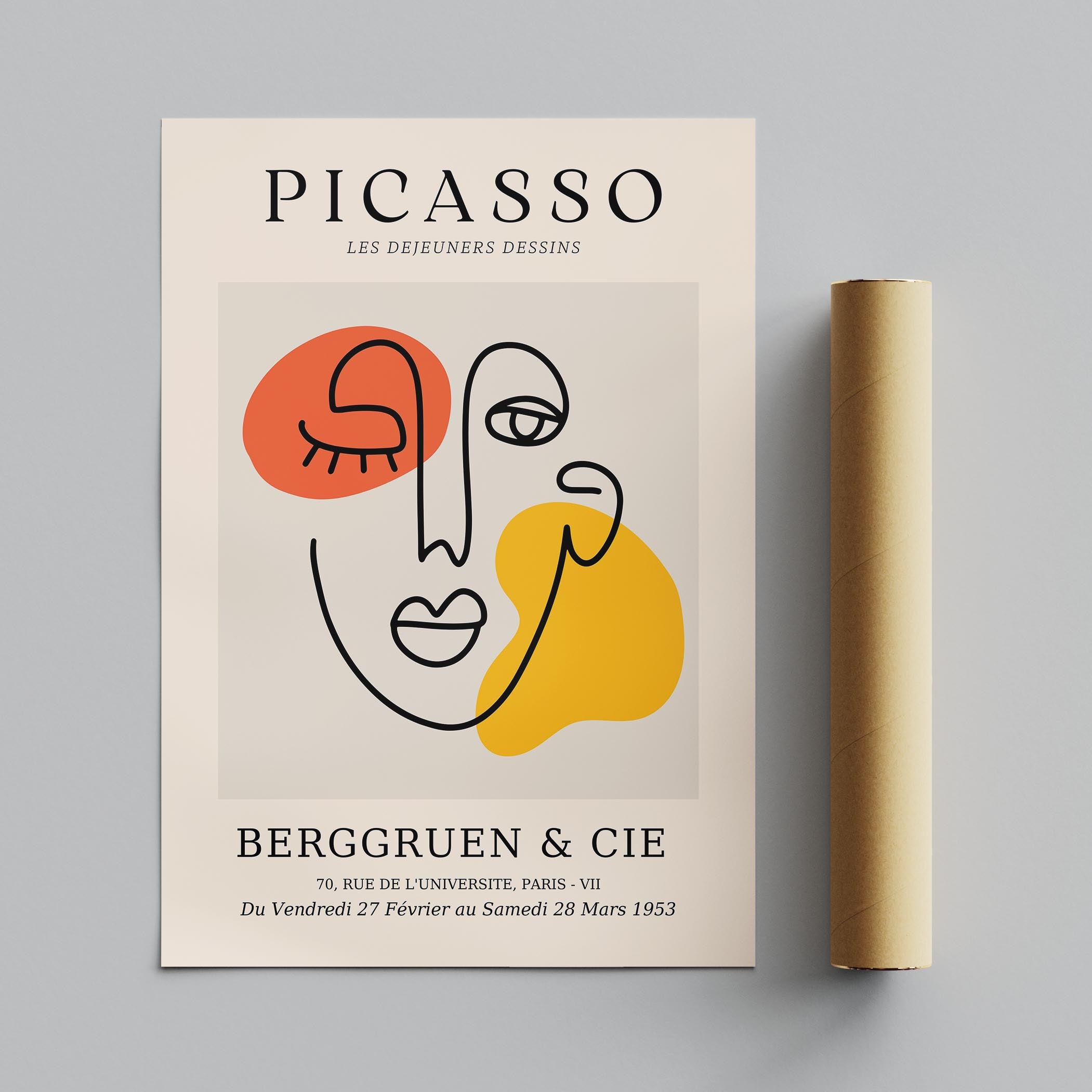 Abstract Colourful Face Les Dejeuners Dessins - Pablo Picasso - Rolled Poster Wall Art Print | House Prints