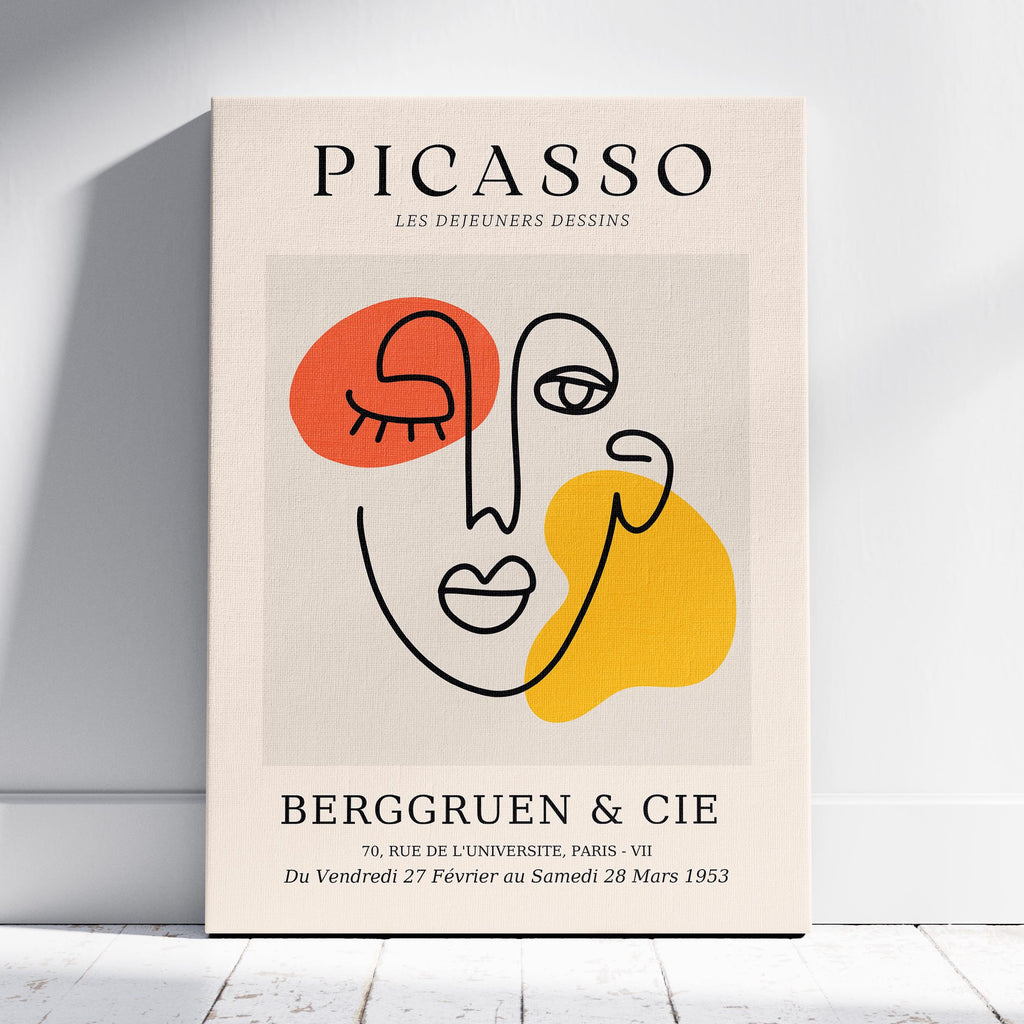 Abstract Colourful Face Les Dejeuners Dessins - Pablo Picasso - Framed Canvas Wall Art Print | House Prints