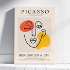 Abstract Colourful Face Les Dejeuners Dessins - Pablo Picasso - Framed Canvas Wall Art Print | House Prints