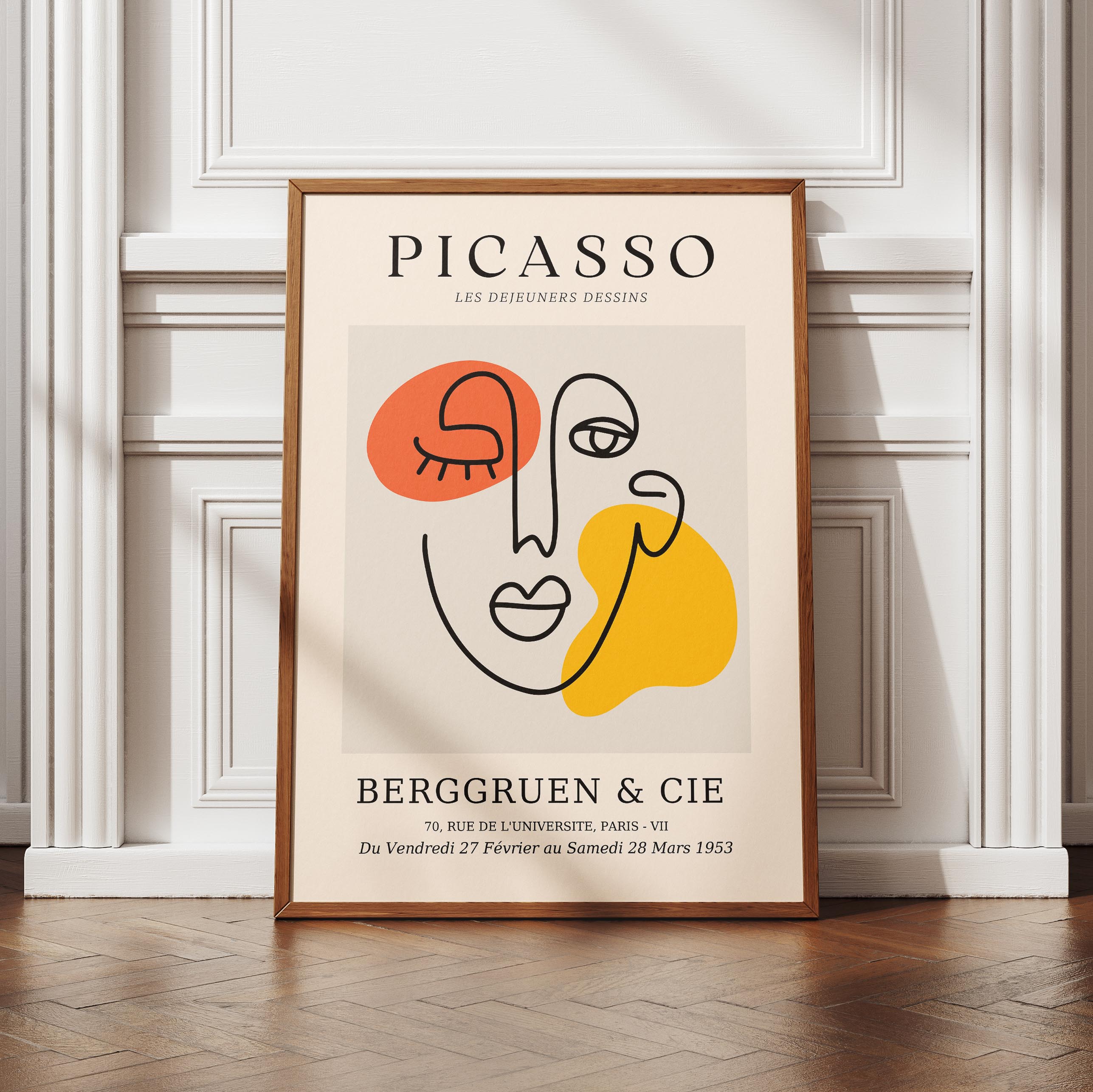 Abstract Colourful Face Les Dejeuners Dessins - Pablo Picasso - Framed Canvas Wall Art Print