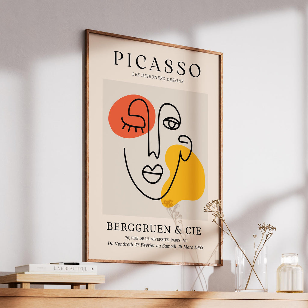 Abstract Colourful Face Les Dejeuners Dessins - Pablo Picasso - Rolled Poster Wall Art Print | House Prints