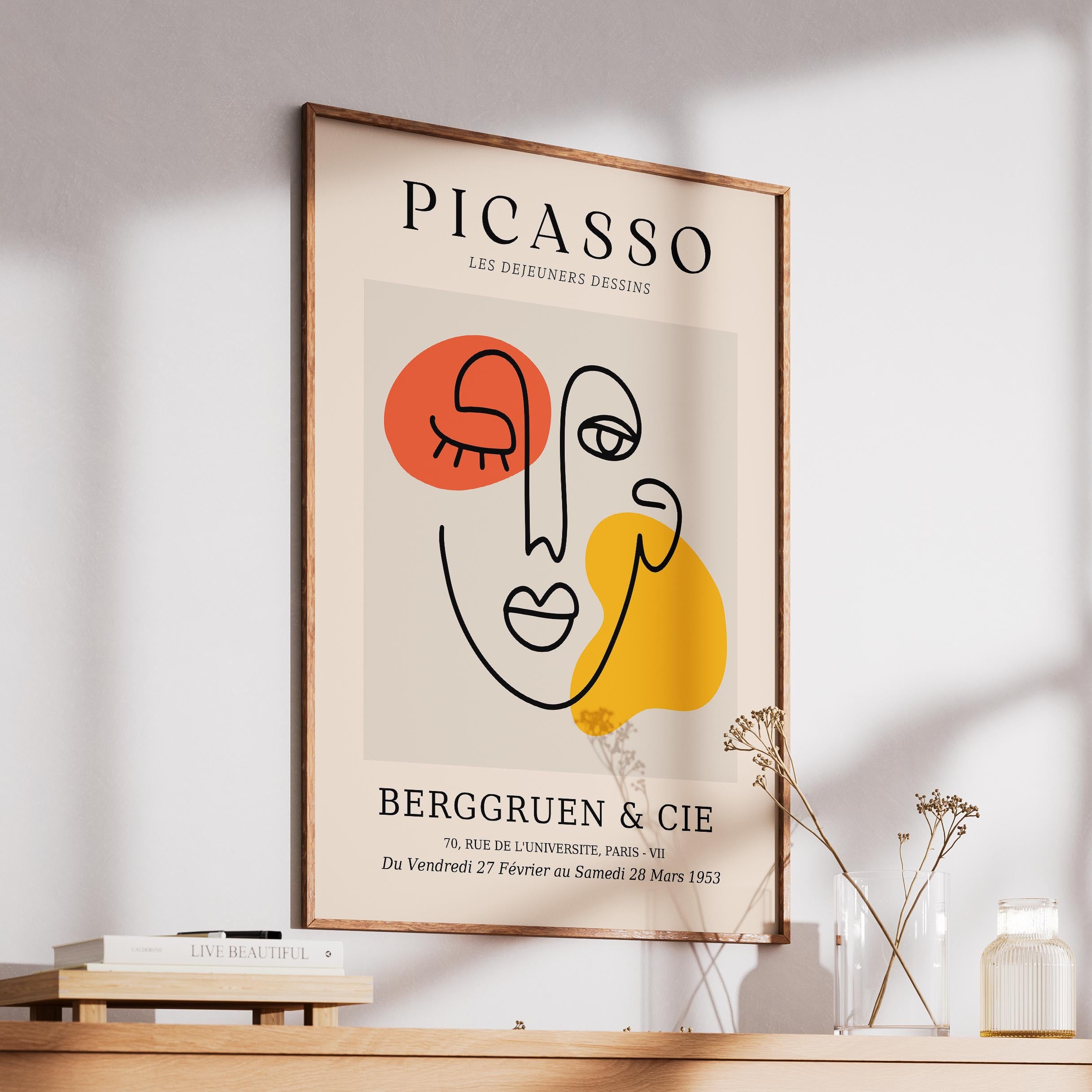 Abstract Colourful Face Les Dejeuners Dessins - Pablo Picasso - Rolled Poster Wall Art Print