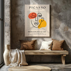 Abstract Colourful Face Les Dejeuners Dessins - Pablo Picasso - Framed Canvas Wall Art Print | House Prints