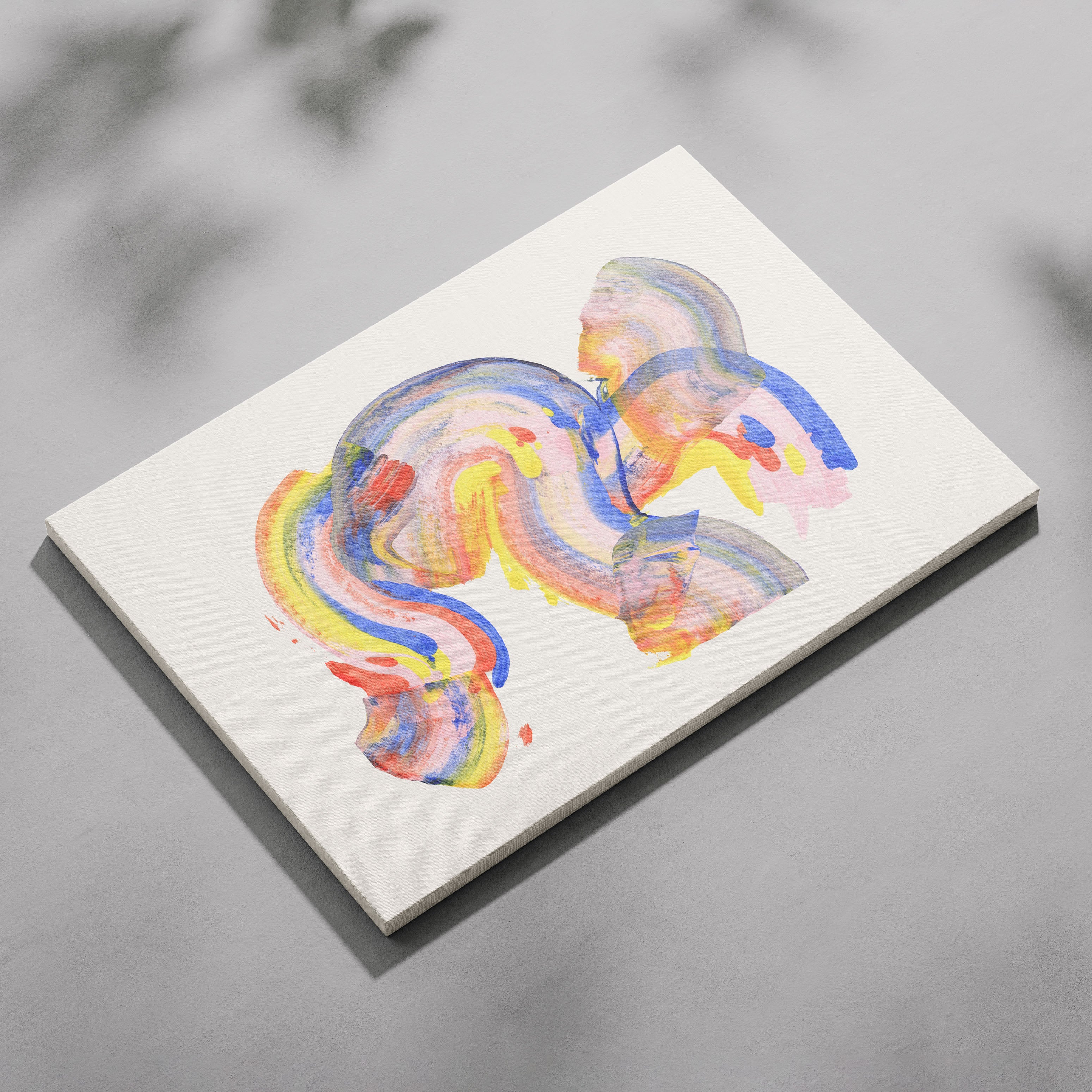 Abstract Colourful Rainbow Brush Strokes - Framed Canvas Wall Art Print | House Prints