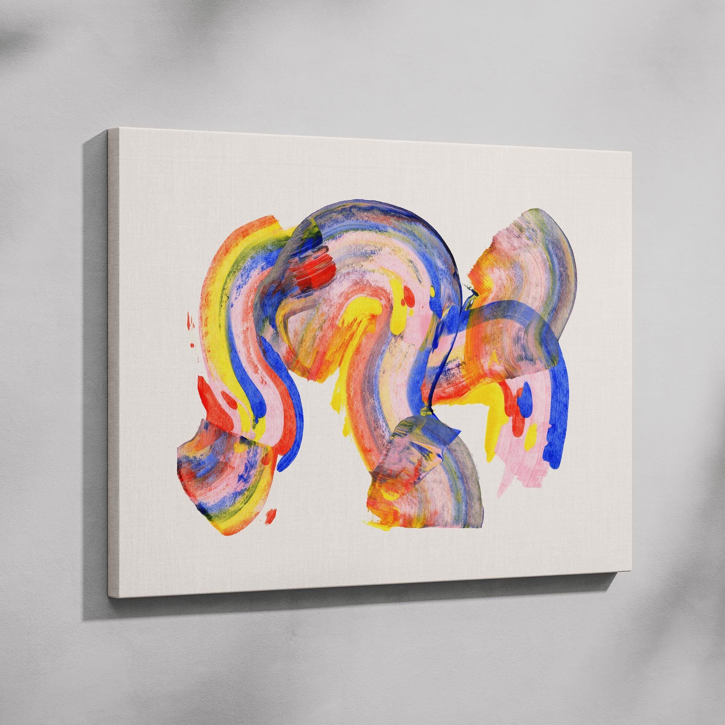 Abstract Colourful Rainbow Brush Strokes - Framed Canvas Wall Art Print | House Prints