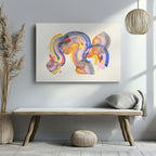 Abstract Colourful Rainbow Brush Strokes - Framed Canvas Wall Art Print | House Prints