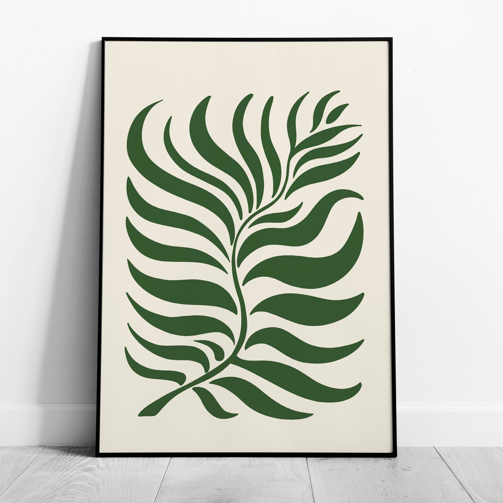 Abstract Green Minimalist Botanical Leaves - Rolled Poster Wall Art Print | House Prints