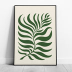 Abstract Green Minimalist Botanical Leaves - Rolled Poster Wall Art Print | House Prints