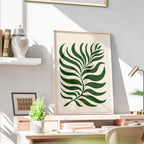 Abstract Green Minimalist Botanical Leaves - Rolled Poster Wall Art Print | House Prints