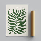 Abstract Green Minimalist Botanical Leaves - Rolled Poster Wall Art Print | House Prints