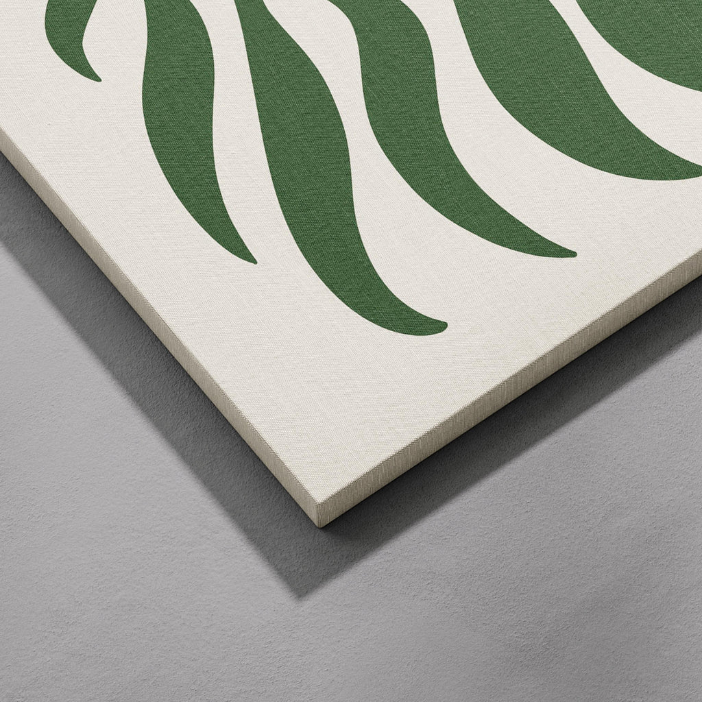 Abstract Green Minimalist Botanical Leaves - Framed Canvas Wall Art Print | House Prints