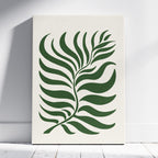 Abstract Green Minimalist Botanical Leaves - Framed Canvas Wall Art Print | House Prints