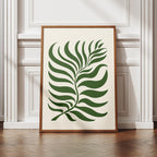 Abstract Green Minimalist Botanical Leaves - Rolled Poster Wall Art Print | House Prints
