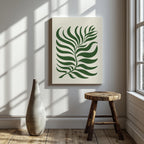 Abstract Green Minimalist Botanical Leaves - Framed Canvas Wall Art Print | House Prints
