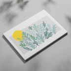 Abstract Minimalist Green Botanical Sunscape - Framed Canvas Wall Art Print | House Prints