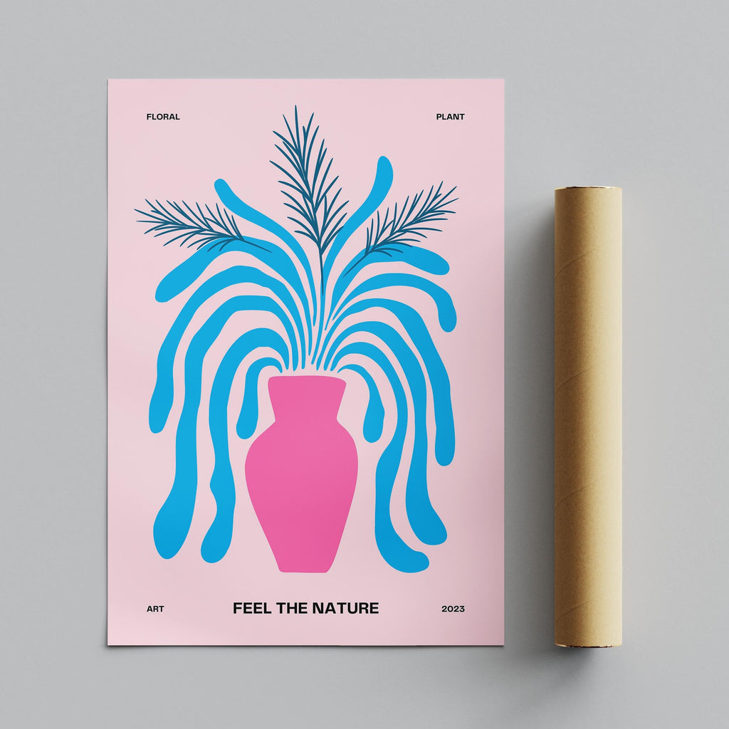 Abstract Pink Floral Feel The Nature Plant - Rolled Poster Wall Art Print