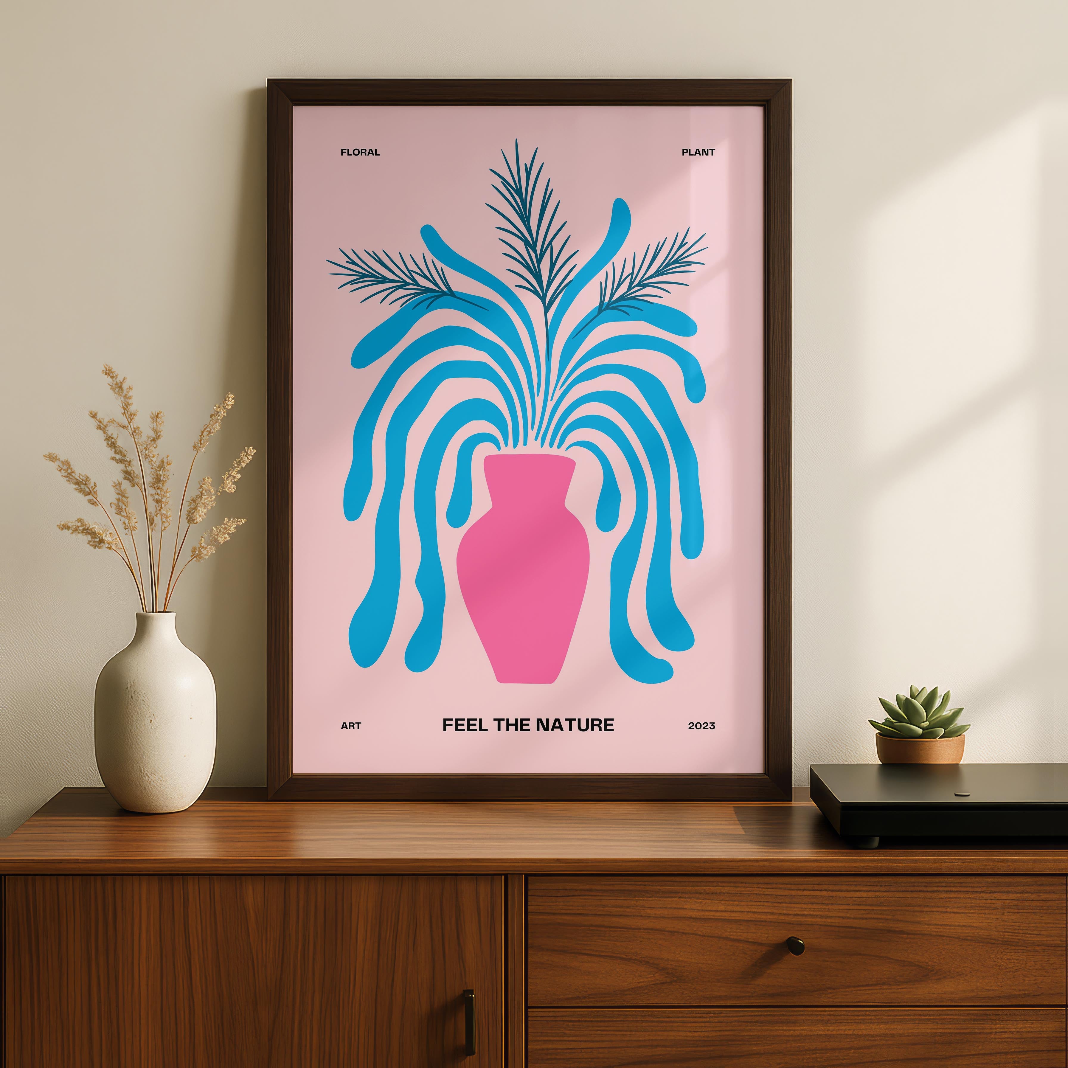 Abstract Pink Floral Feel The Nature Plant - Rolled Poster Wall Art Print