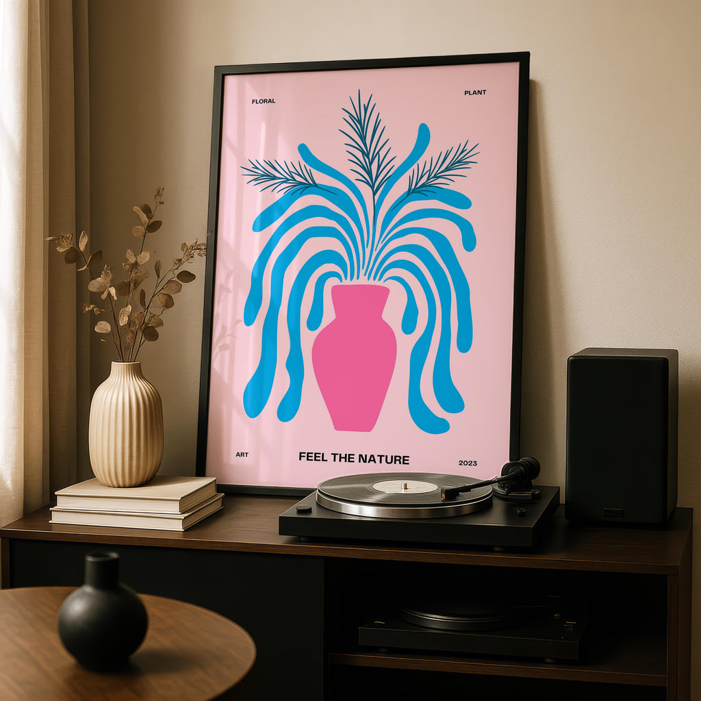 Abstract Pink Floral Feel The Nature Plant - Rolled Poster Wall Art Print