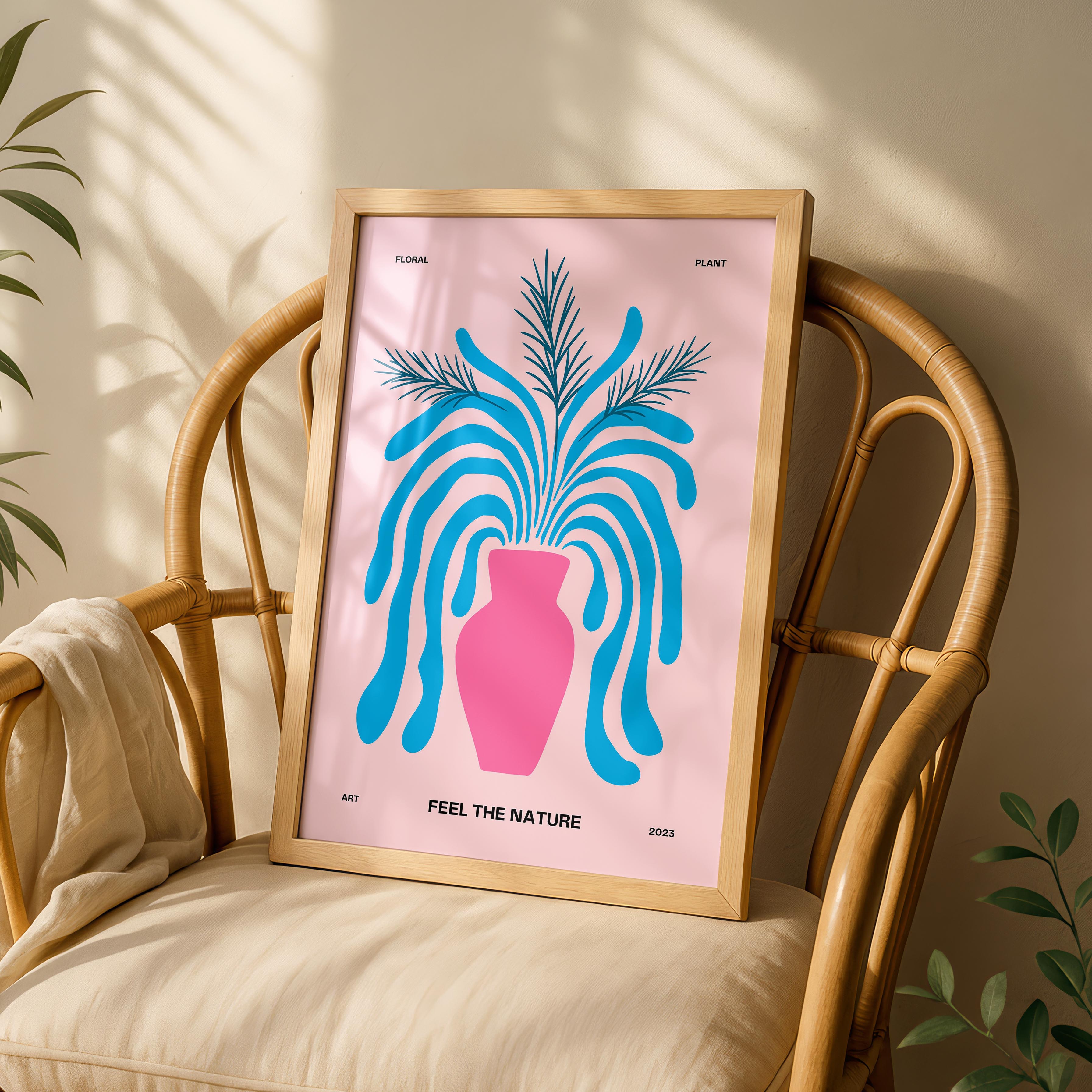 Abstract Pink Floral Feel The Nature Plant - Rolled Poster Wall Art Print