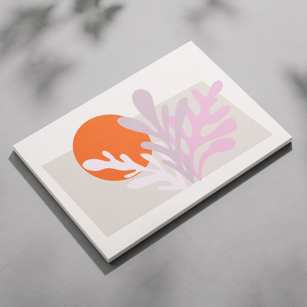 Abstract Sunset Minimalist Botanical Bliss - Framed Canvas Wall Art Print | House Prints