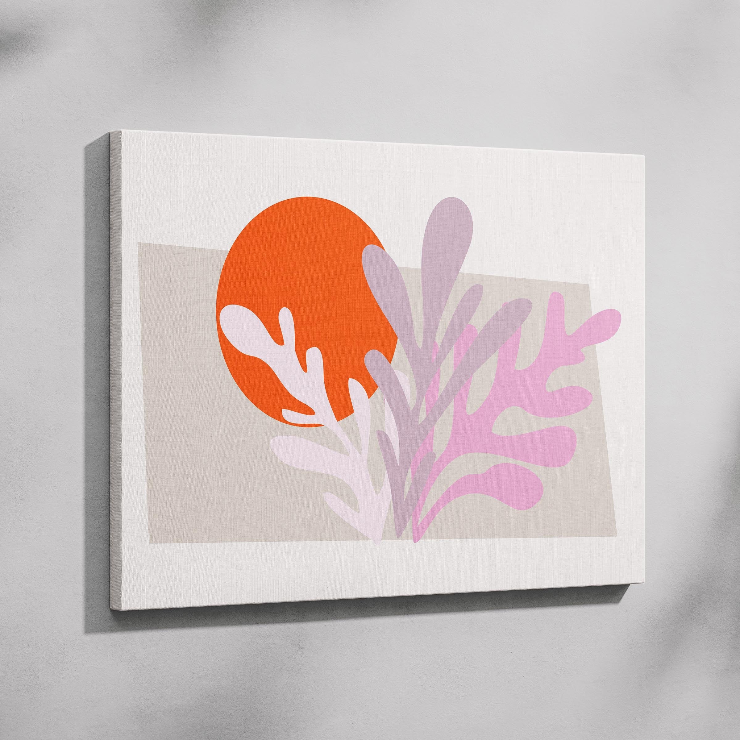 Abstract Sunset Minimalist Botanical Bliss - Framed Canvas Wall Art Print | House Prints