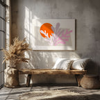 Abstract Sunset Minimalist Botanical Bliss - Framed Canvas Wall Art Print | House Prints