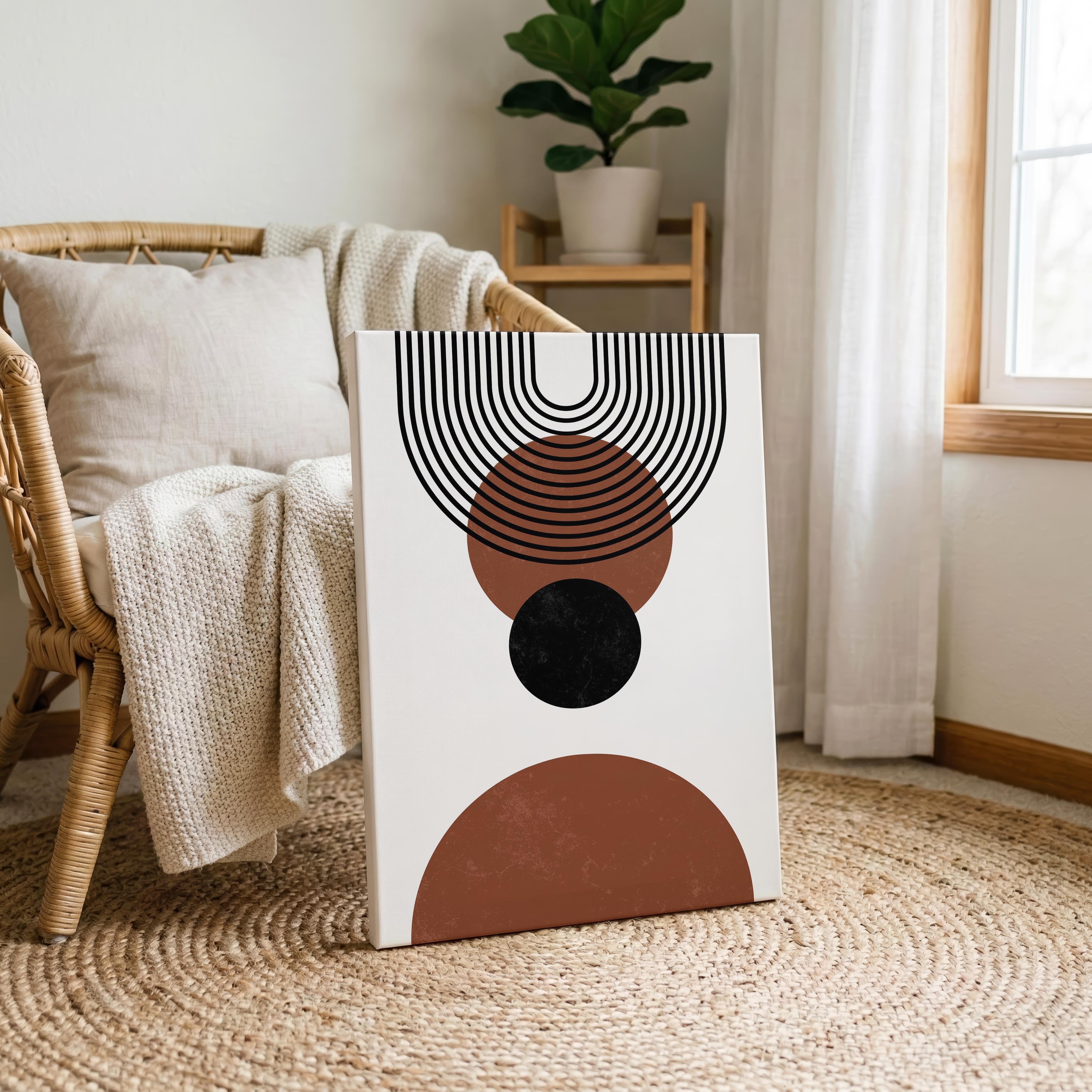 Abstract Terracotta Boho Circles & Arches - Framed Canvas Wall Art Print | House Prints