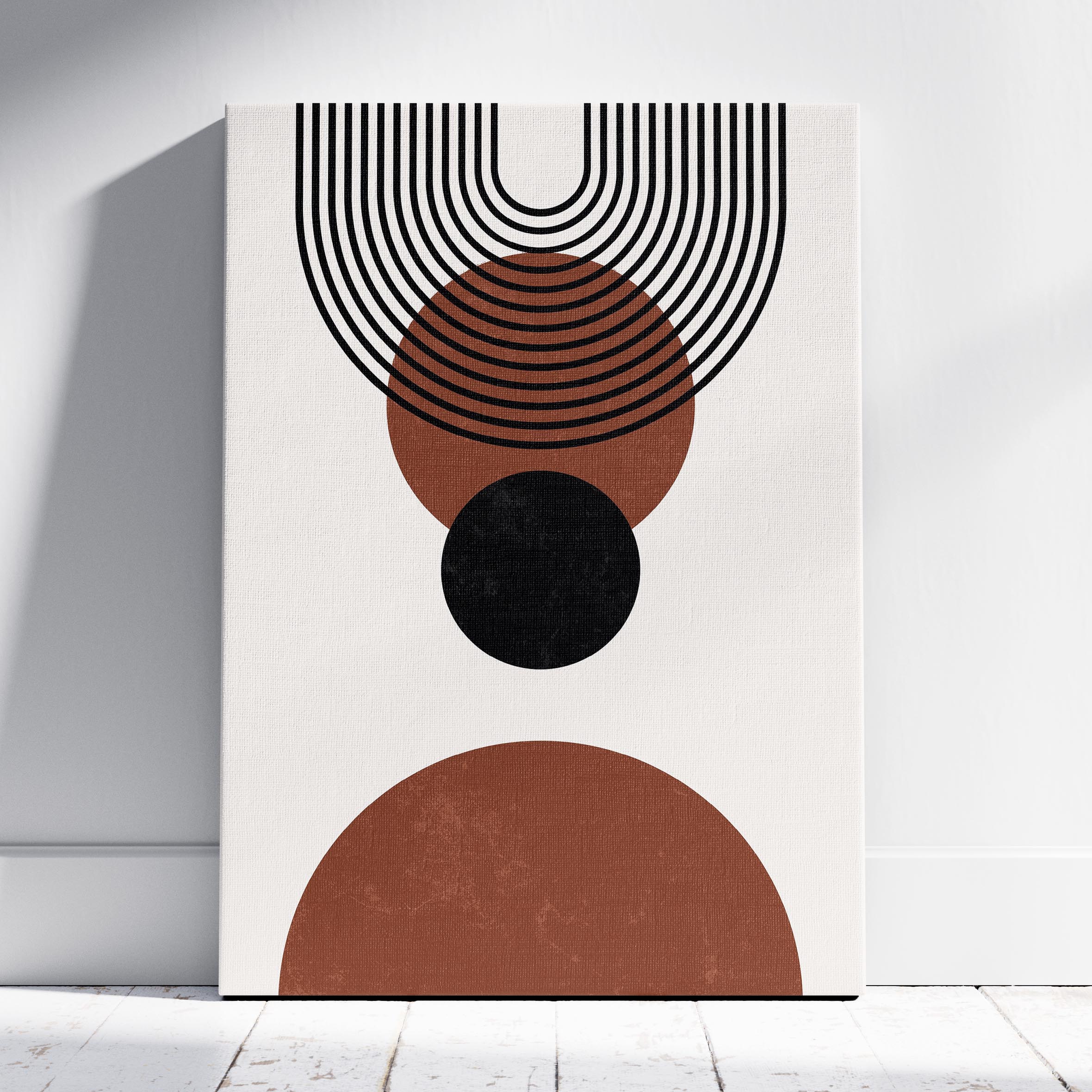 Abstract Terracotta Boho Circles & Arches - Framed Canvas Wall Art Print | House Prints