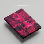 Abstract Black & Bright Pink Floral Leaves - Framed Canvas Wall Art Print | House Prints